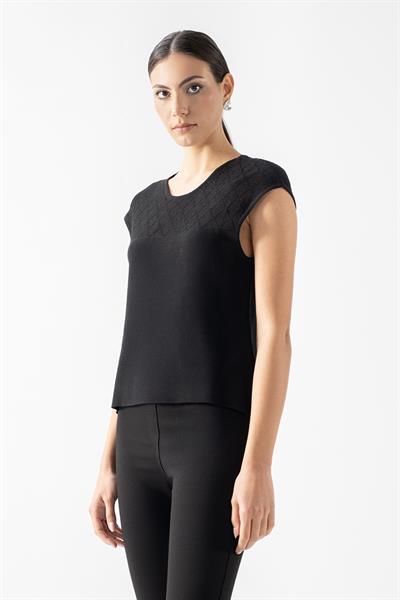 Diodora Yuvarlak Yaka Kolsuz Triko SİYAH