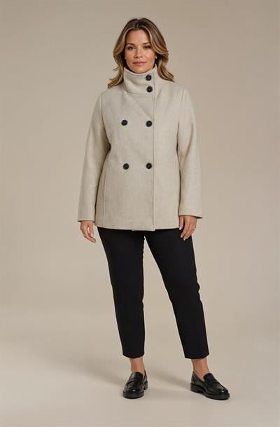 Dionilla Dik Yaka Kruvaze Mont TAŞ