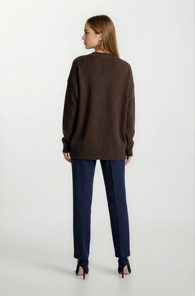 Dolorataı V Yaka Triko KAHVE