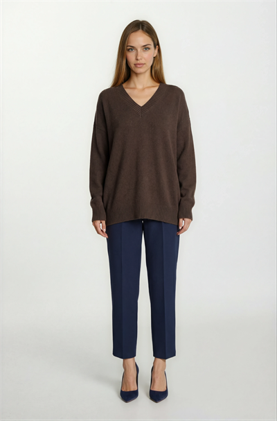 Dolorataı V Yaka Triko KAHVE