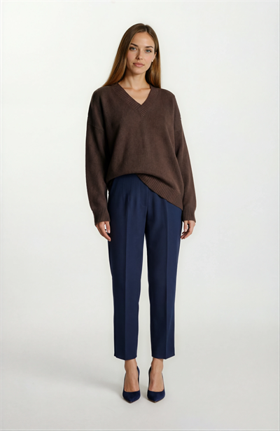 Dolorataı V Yaka Triko KAHVE