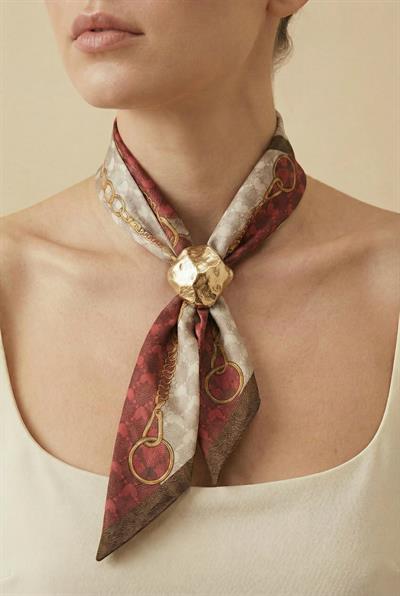 Twilly İnce Fular 88x5 cm BORDO