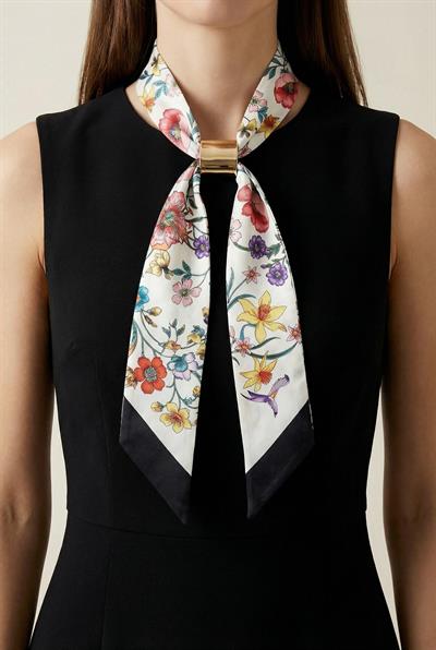 Twilly İnce Fular 88x5 cm EKRU