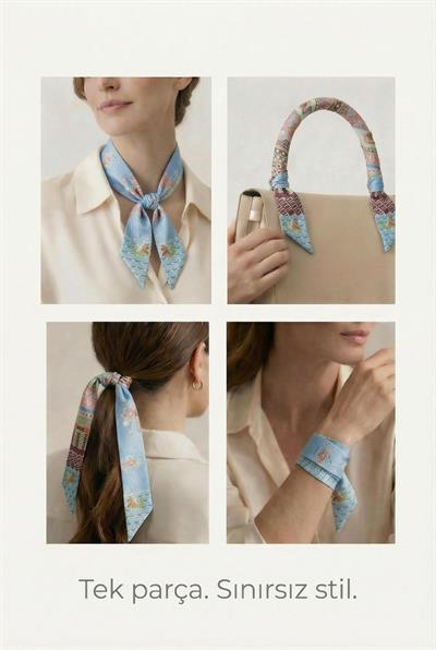 Twilly İnce Fular 88x5 cm MÜRDÜM