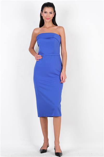 Dominczy Straplez Yaka Elbise SAKS