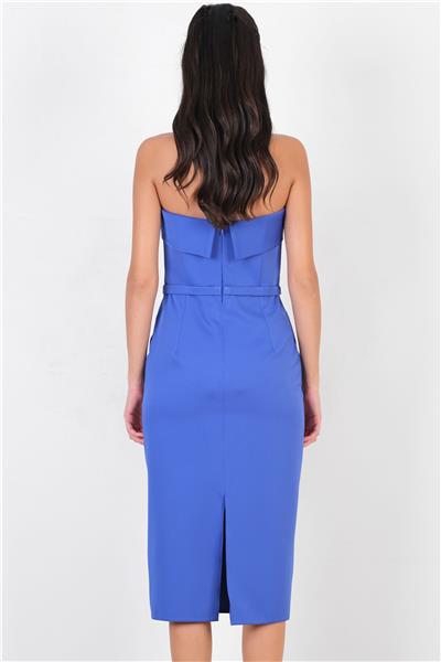 Dominczy Straplez Yaka Elbise SAKS