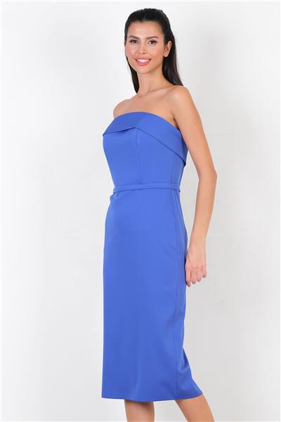 Dominczy Straplez Yaka Elbise SAKS