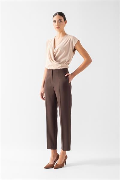Donohoe Kemersiz Pensli Pantolon KAHVE