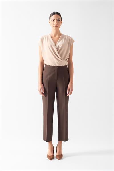 Donohoe Kemersiz Pensli Pantolon KAHVE