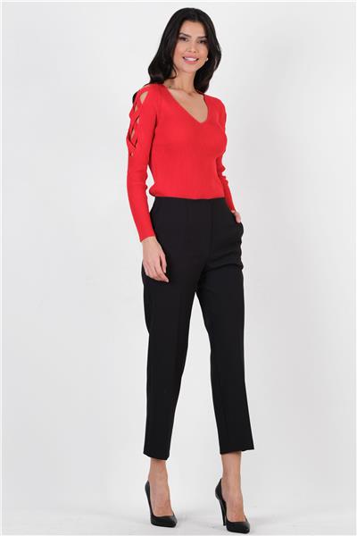 Donohoe Kemersiz Pensli Pantolon SİYAH