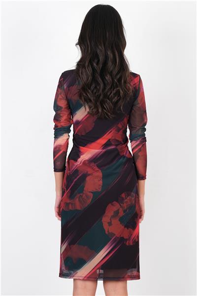 Dorian V Yaka Göğüsaltı Düğümlü Elbise SİYAH