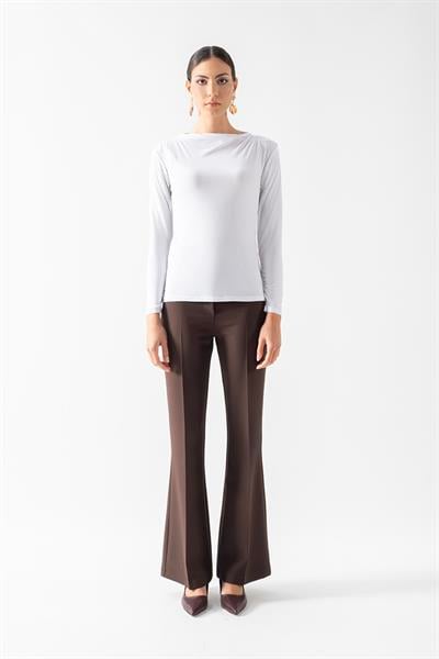 Dorindo Degaje Yaka Bluz BEYAZ