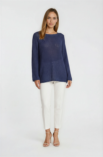 Dosolina Kayık Yaka Uzun Kol Triko LACİVERT