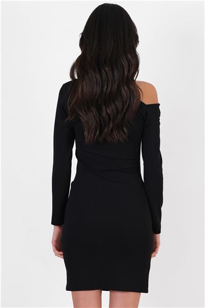 Dreyfus Asimetrik Yaka Drapeli Elbise SİYAH