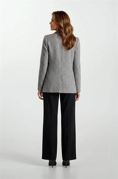 Drusolina Klasik Yaka Kapaklı Cepli Blazer Ceket SİYAH