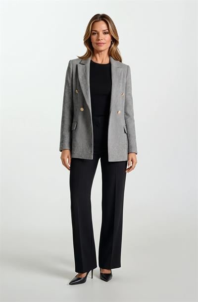 Drusolina Klasik Yaka Kapaklı Cepli Blazer Ceket SİYAH