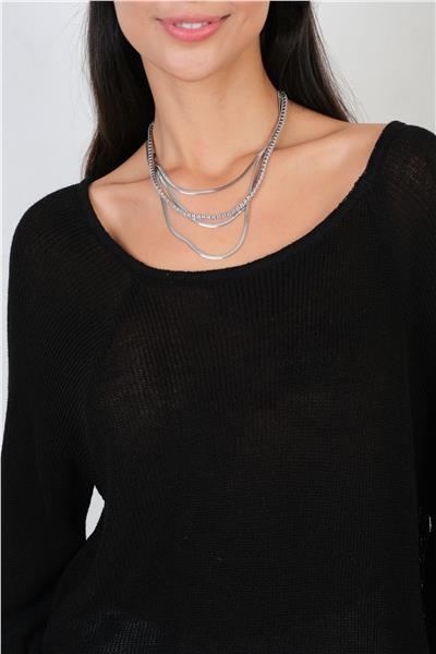 Duquenne U Yaka Triko SİYAH