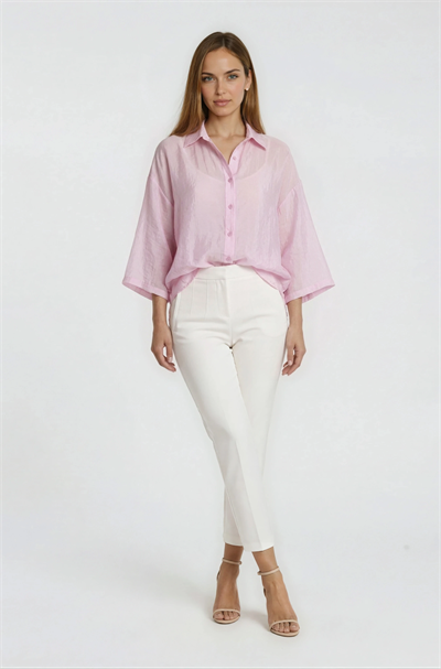 Düşük Omuzlu Salaş Gömlek PEMBE