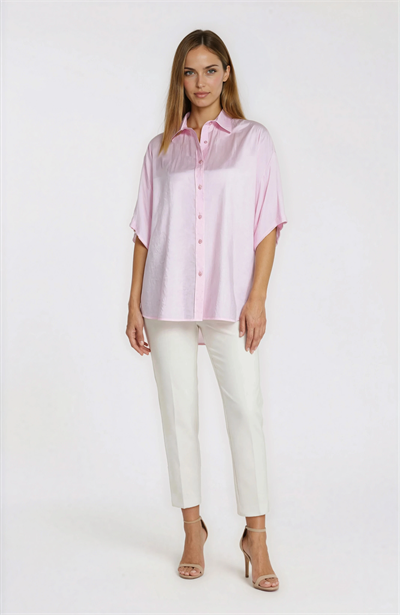 Düşük Omuzlu Salaş Gömlek PEMBE