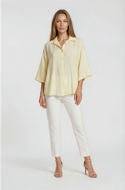 Düşük Omuzlu Salaş Gömlek SARI