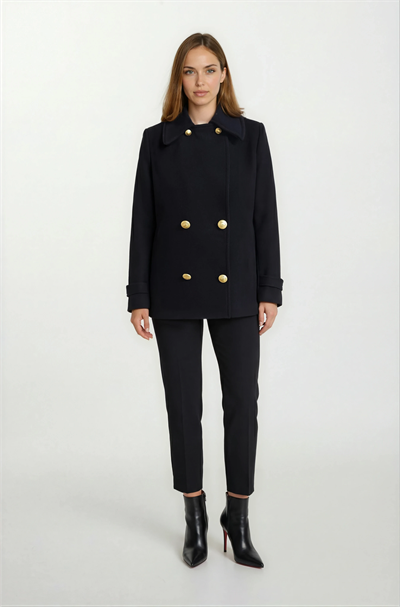 Edmondo Erkek Yaka Kruvaze Mont SİYAH