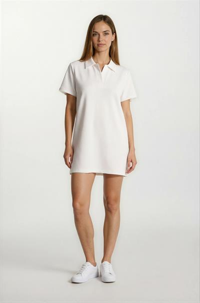 Eisenberg Polo Yaka Mini Elbise EKRU