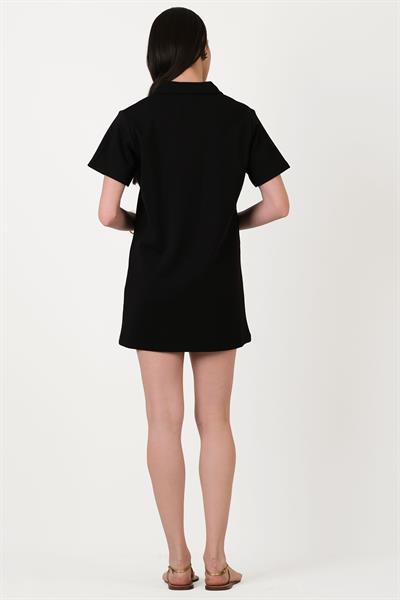 Eisenberg Polo Yaka Mini Elbise SİYAH