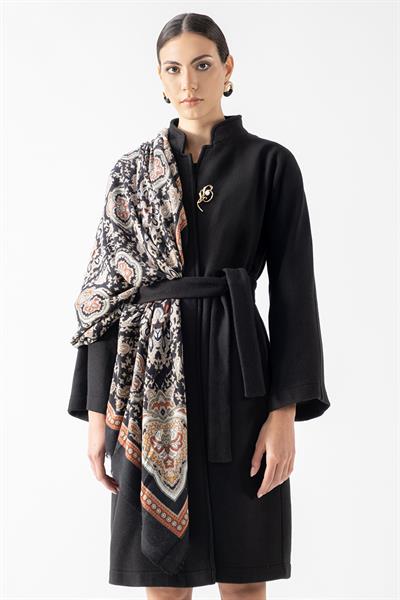 Enayatullahi Desenli Şal SİYAH
