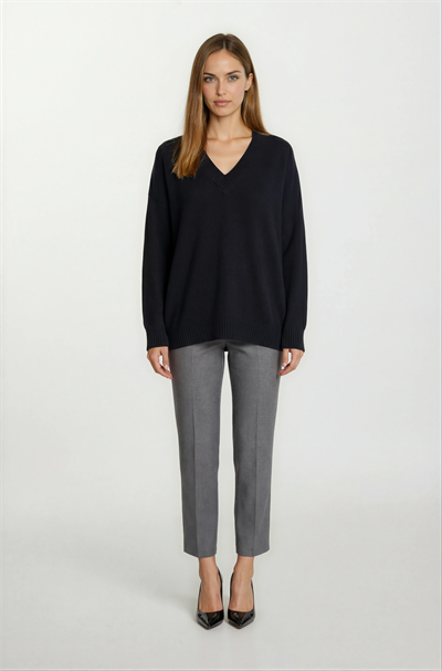 Esperina Arka Bel Geniş Lastikli  Dar Paça Pantolon ANTRASİT