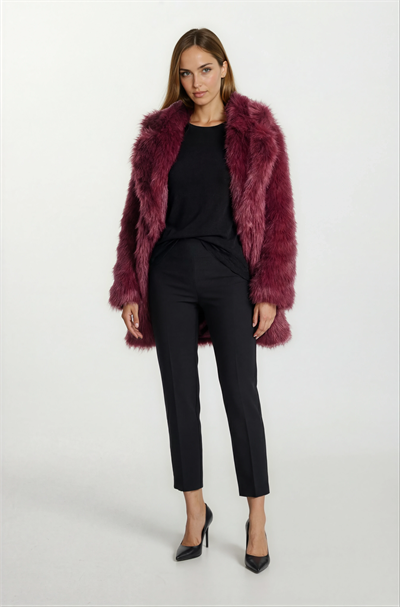 Everaldo Klasik Yaka Peluş Kaban BORDO