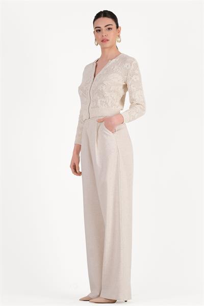 Fabian Yüksek Bel Geniş Paça Salaş Pantolon BEJ