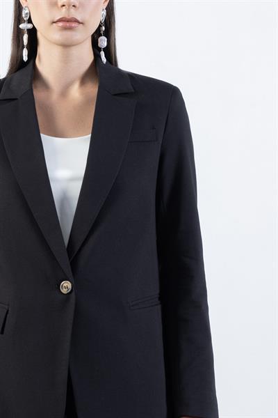 Fasolo Klasik Yaka Kapaklı Cepli Tek Düğme Ceket SİYAH