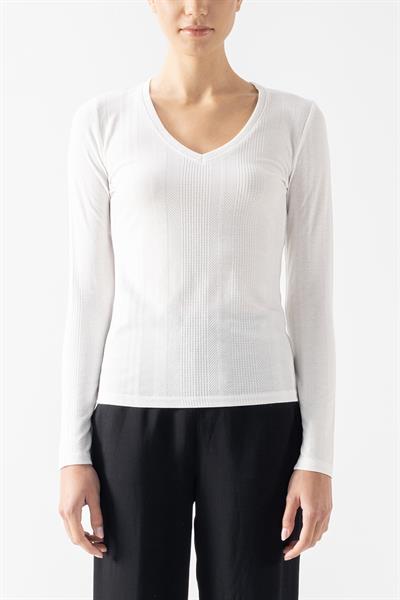 Fenwick V Yaka Uzun Kol Triko Bluz EKRU