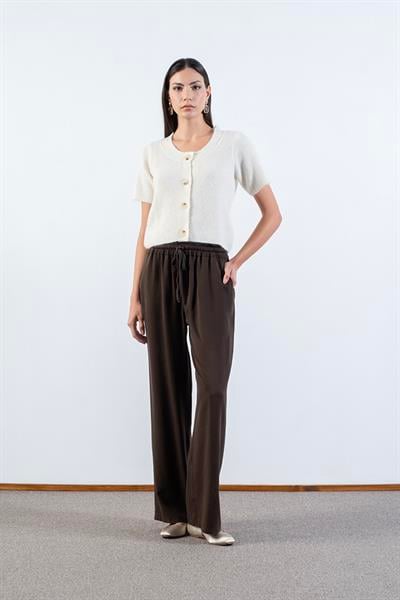 Finetti Bisiklet Yaka Kısa Kol Triko Hırka KEMİK