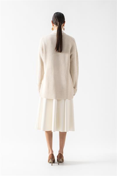 Fioravanti Şal Yaka Cepli Triko Hırka TAŞ