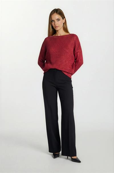 Fishburn Kayık Yaka Triko BORDO