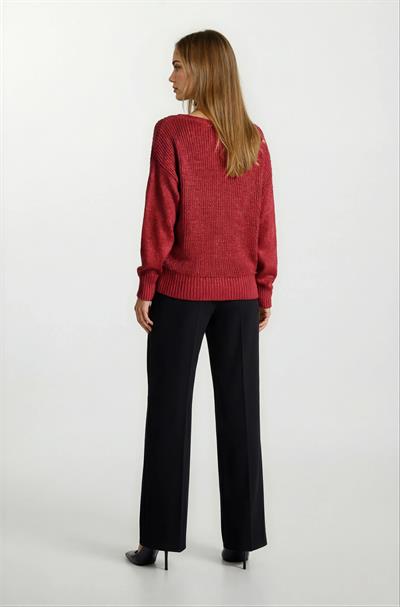 Fishburn Kayık Yaka Triko BORDO