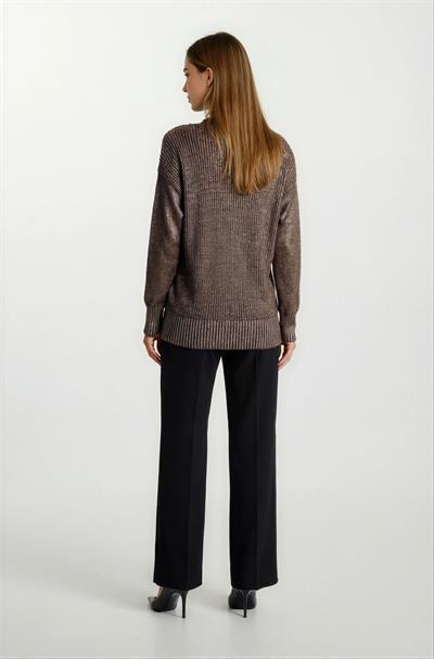 Fishburn Kayık Yaka Triko KAHVE