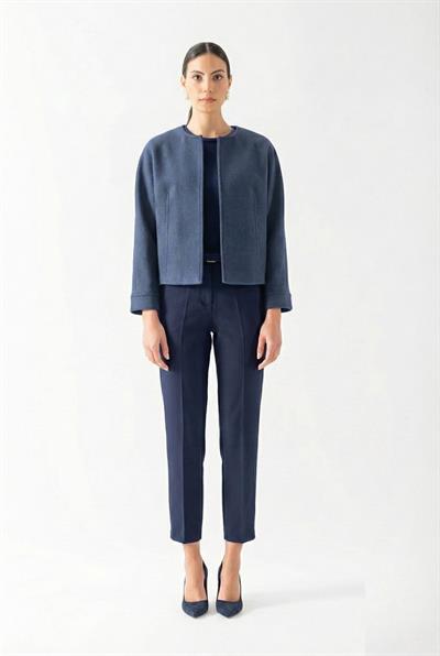 Flenery Yakasız Yarasa Kol Kap İNDİGO