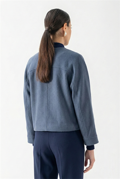 Flenery Yakasız Yarasa Kol Kap İNDİGO