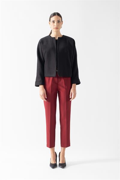 Flenery Yakasız Yarasa Kol Kap SİYAH