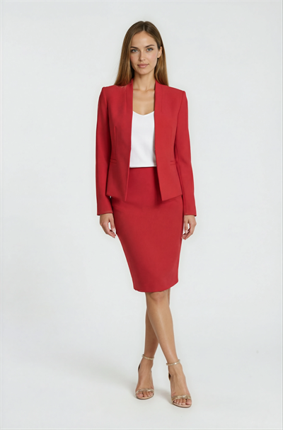 Florinia Krep Ceket KIRMIZI