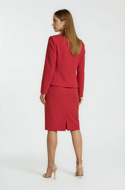 Florinia Krep Ceket KIRMIZI
