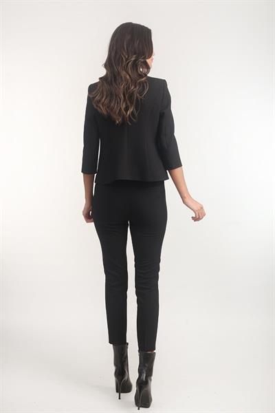 Fredina Geniş Kemer Dar Paça Pantolon SİYAH