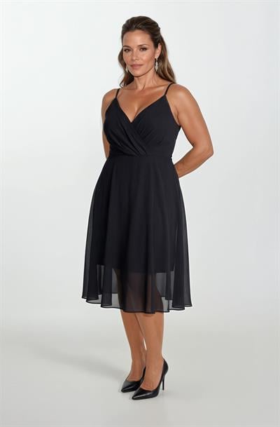 Gegia  Kruvaze Çapraz Bağcıklı Kısa Abiye SİYAH