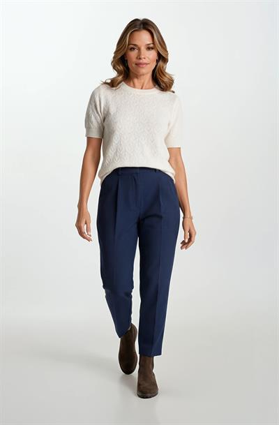 Genuina Pileli Dar Paça Pantolon LACİVERT