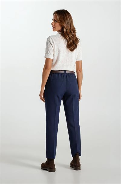 Genuina Pileli Dar Paça Pantolon LACİVERT