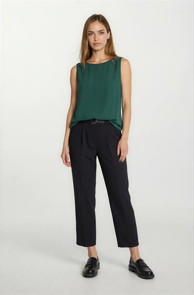 Genuina Pileli Dar Paça Pantolon SİYAH