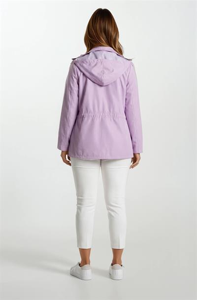 Goudot Kapüşonlu Mevsimlik Parka – Beli Büzgülü, Çıtçıt Detaylı LİLA