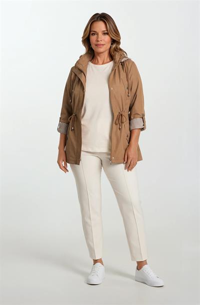 Goudot Kapüşonlu Mevsimlik Parka – Beli Büzgülü, Çıtçıt Detaylı TABA